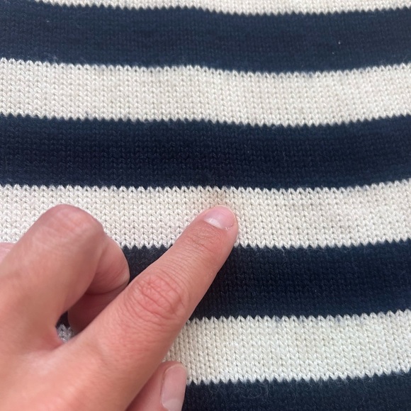 Florence Eiserman Striped Navy and White Kids Dress with Yellow Flower - Picture 4 of 6